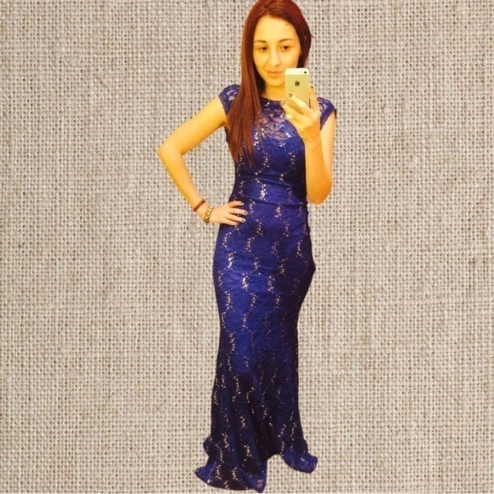 Sparkle royal blue prom dress